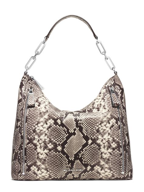 michael kors snakeskin purse black|Michael Kors snakeskin shoulder bag.